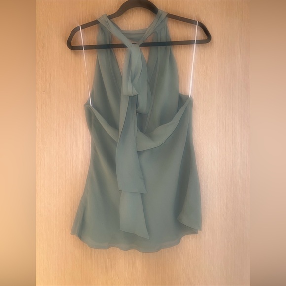 Reformation Women's GreenHalter Cowl Sleeveless Open Back Blouse Tank Top Size S - Picture 3 of 6